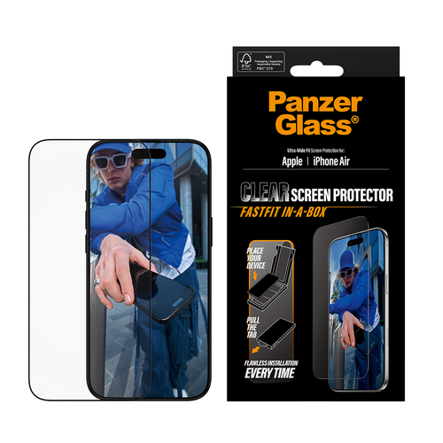 PanzerGlass ® Screen Protector iPhone Air | Ultra-Wide Fit w. FASTFIT IN-A-BOX Doorzichtige schermbeschermer Apple 1 stuk(s)