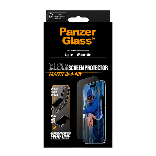 PanzerGlass ® Screen Protector iPhone Air | Ultra-Wide Fit w. FASTFIT IN-A-BOX Doorzichtige schermbeschermer Apple 1 stuk(s)