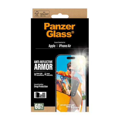 PanzerGlass ® Anti-Reflective Armor Screen Protector iPhone Air w. EasyAligner Doorzichtige schermbeschermer Apple 1 stuk(s)