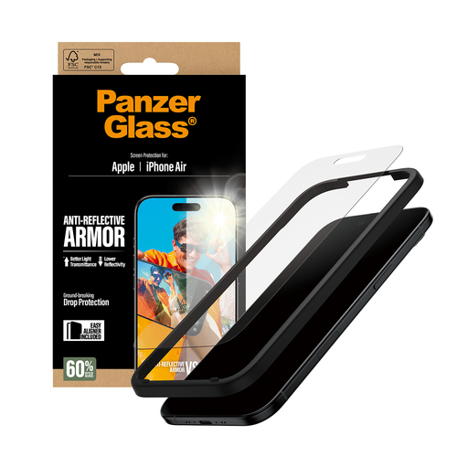 PanzerGlass ® Anti-Reflective Armor Screen Protector iPhone Air w. EasyAligner Doorzichtige schermbeschermer Apple 1 stuk(s)