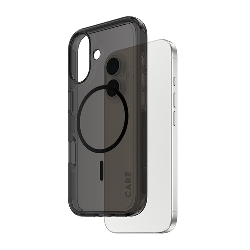 PanzerGlass CARE™ by ® Smokey Case w. Black MagSafe iPhone 17 mobiele telefoon behuizingen Hoes Zwart