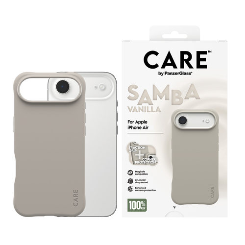 PanzerGlass CARE by ® Fashionable Case Samba Vanilla w. MagSafe iPhone Air mobiele telefoon behuizingen Hoes Beige