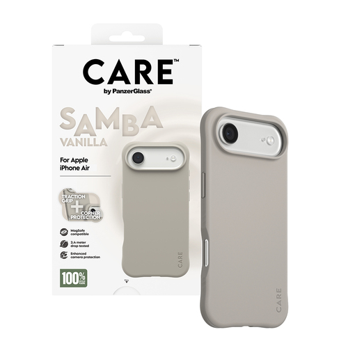 PanzerGlass CARE by ® Fashionable Case Samba Vanilla w. MagSafe iPhone Air mobiele telefoon behuizingen Hoes Beige