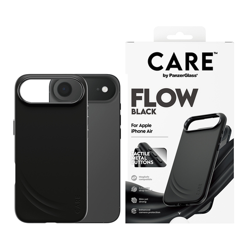 PanzerGlass CARE™ by ® Flow Case Black w. MagSafe iPhone Air mobiele telefoon behuizingen Hoes Zwart