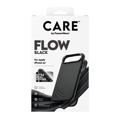 PanzerGlass CARE™ by ® Flow Case Black w. MagSafe iPhone Air mobiele telefoon behuizingen Hoes Zwart