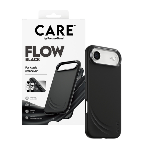 PanzerGlass CARE™ by ® Flow Case Black w. MagSafe iPhone Air mobiele telefoon behuizingen Hoes Zwart