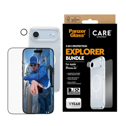 PanzerGlass ® | CARE by ® 3-in-1 Flagship Explorer Bundle iPhone Air Doorzichtige schermbeschermer Apple 1 stuk(s)