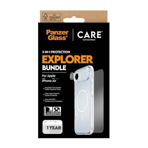 PanzerGlass ® | CARE by ® 3-in-1 Flagship Explorer Bundle iPhone Air Doorzichtige schermbeschermer Apple 1 stuk(s)