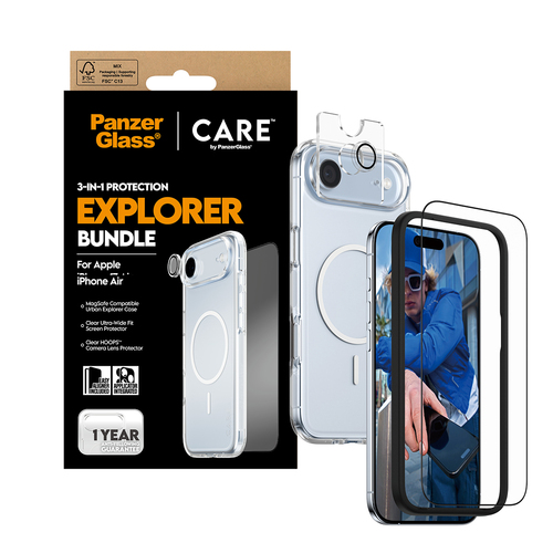 PanzerGlass ® | CARE by ® 3-in-1 Flagship Explorer Bundle iPhone Air Doorzichtige schermbeschermer Apple 1 stuk(s)