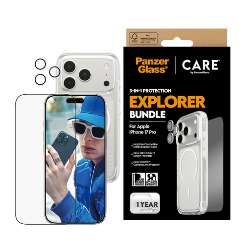 PanzerGlass ® | CARE by ® 3-in-1 Flagship Explorer Bundle iPhone 17 Pro Doorzichtige schermbeschermer Apple 1 stuk(s)