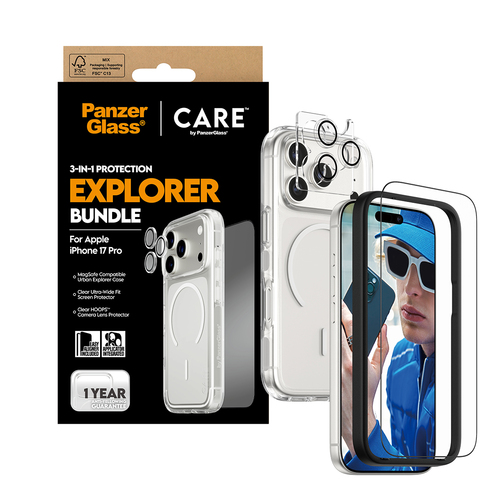 PanzerGlass ® | CARE by ® 3-in-1 Flagship Explorer Bundle iPhone 17 Pro Doorzichtige schermbeschermer Apple 1 stuk(s)