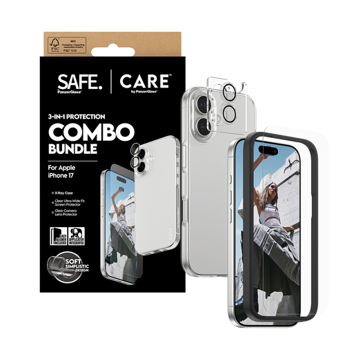 PanzerGlass SAFE. | CARE by ® 3-in-1 Fashionable Combo Bundle iPhone 17 Doorzichtige schermbeschermer Apple 1 stuk(s)