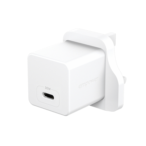 PanzerGlass empower™ by ® Turbo 30W Charger Single USB-C | UK Plug | Silver White Wit