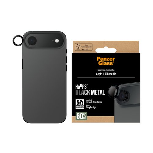 PanzerGlass ® Hoops® Camera Lens Protector Black iPhone Air Doorzichtige schermbeschermer Apple 1 stuk(s)