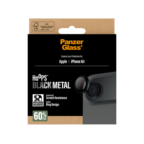 PanzerGlass ® Hoops® Camera Lens Protector Black iPhone Air Doorzichtige schermbeschermer Apple 1 stuk(s)
