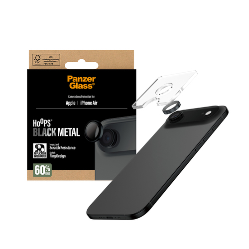 PanzerGlass ® Hoops® Camera Lens Protector Black iPhone Air Doorzichtige schermbeschermer Apple 1 stuk(s)