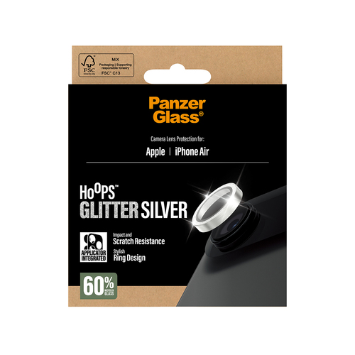 PanzerGlass ® Hoops® Camera Lens Protector Glitter Silver iPhone Air Doorzichtige schermbeschermer Apple 1 stuk(s)