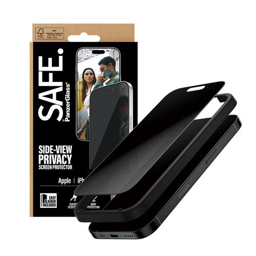 PanzerGlass SAFE. by ® Privacy Screen Protector iPhone 17 | iPhone 16 Pro | Ultra-Wide Fit w. EasyAligner Doorzichtige schermbeschermer Apple 1 stuk(s)