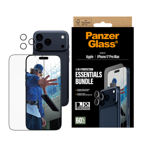 PanzerGlass ® 2-in-1 Essentials Bundle iPhone 17 Pro Max Doorzichtige schermbeschermer Apple 1 stuk(s)