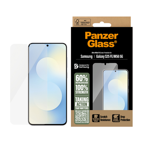 PanzerGlass ® Screen Protector Samsung Galaxy S25 FE 5G | M56 5G | Ultra-Wide Fit Doorzichtige schermbeschermer 1 stuk(s)