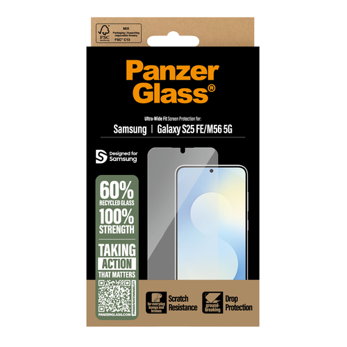 PanzerGlass ® Screen Protector Samsung Galaxy S25 FE 5G | M56 5G | Ultra-Wide Fit Doorzichtige schermbeschermer 1 stuk(s)