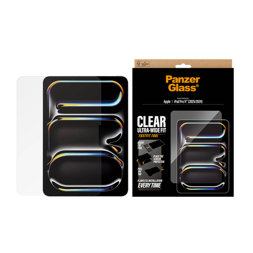 PanzerGlass ® Screen Protector iPad Pro 11" (2024-2025) | Ultra-Wide Fit w. FASTFIT TOOL Doorzichtige schermbeschermer Apple 1 stuk(s)