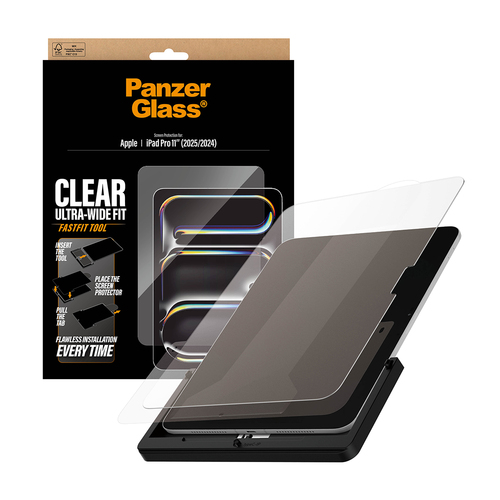PanzerGlass ® Screen Protector iPad Pro 11" (2024-2025) | Ultra-Wide Fit w. FASTFIT TOOL Doorzichtige schermbeschermer Apple 1 stuk(s)