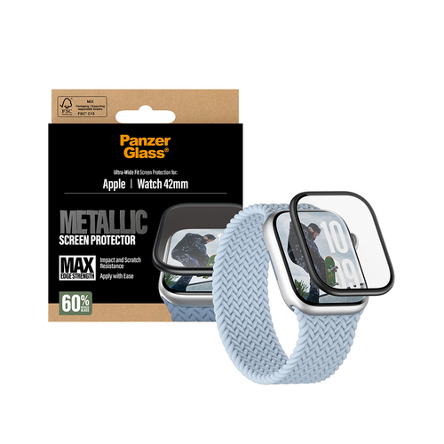 PanzerGlass ® Screen Protector Metallic Apple Watch Series 11 | 10 | 42mm Doorzichtige schermbeschermer 1 stuk(s)