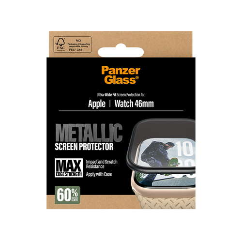 PanzerGlass ® Screen Protector Metallic Apple Watch Series 11 | 10 | 46mm Doorzichtige schermbeschermer 1 stuk(s)