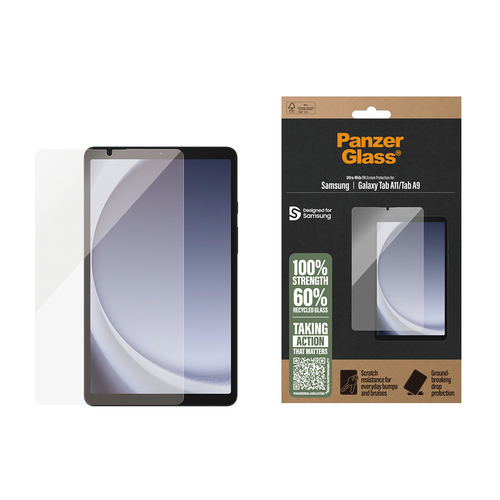 PanzerGlass ® Screen Protector Samsung Galaxy Tab A11 | Tab A9 | Ultra-Wide Fit Doorzichtige schermbeschermer 1 stuk(s)