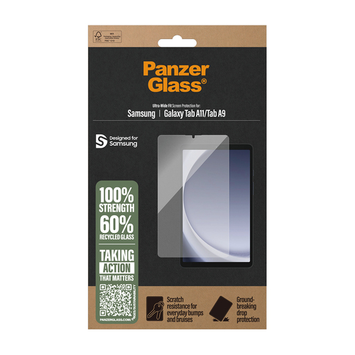 PanzerGlass ® Screen Protector Samsung Galaxy Tab A11 | Tab A9 | Ultra-Wide Fit Doorzichtige schermbeschermer 1 stuk(s)