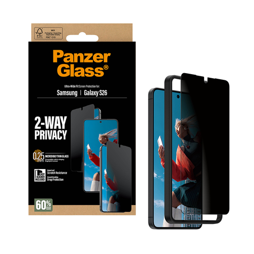 PanzerGlass ® 2-Way Privacy Screen Protector Samsung Galaxy S26 | Ultra-Wide Fit w. EasyAligner Doorzichtige schermbeschermer 1 stuk(s)