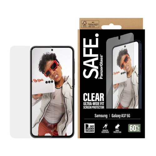 PanzerGlass SAFE. by ® Screen Protector Samsung Galaxy A37 5G | Ultra-Wide Fit w. EasyAligner Doorzichtige schermbeschermer 1 stuk(s)