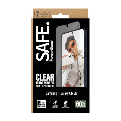 PanzerGlass SAFE. by ® Screen Protector Samsung Galaxy A37 5G | Ultra-Wide Fit w. EasyAligner Doorzichtige schermbeschermer 1 stuk(s)