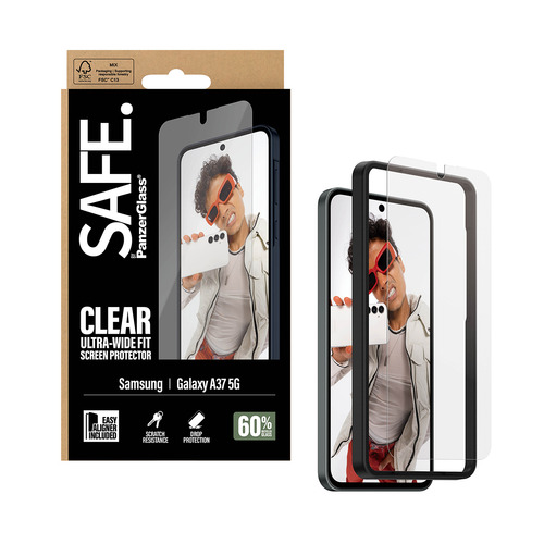 PanzerGlass SAFE. by ® Screen Protector Samsung Galaxy A37 5G | Ultra-Wide Fit w. EasyAligner Doorzichtige schermbeschermer 1 stuk(s)