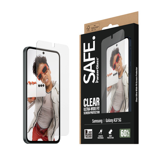 PanzerGlass SAFE. by ® Screen Protector Samsung Galaxy A37 5G | Ultra-Wide Fit w. EasyAligner Doorzichtige schermbeschermer 1 stuk(s)