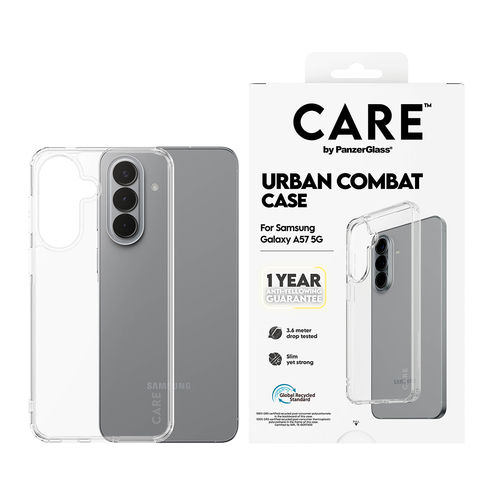 PanzerGlass CARE™ by ® Urban Combat Case Transparent Samsung Galaxy A57 5G mobiele telefoon behuizingen 17 cm (6.7") Hoes Transparant