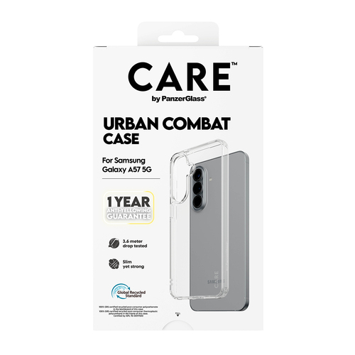 PanzerGlass CARE™ by ® Urban Combat Case Transparent Samsung Galaxy A57 5G mobiele telefoon behuizingen 17 cm (6.7") Hoes Transparant