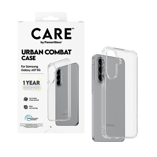 PanzerGlass CARE™ by ® Urban Combat Case Transparent Samsung Galaxy A57 5G mobiele telefoon behuizingen 17 cm (6.7") Hoes Transparant