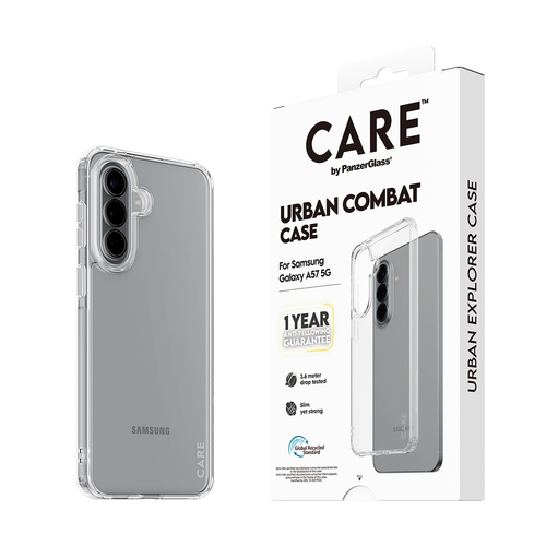 PanzerGlass CARE™ by ® Urban Combat Case Transparent Samsung Galaxy A57 5G mobiele telefoon behuizingen 17 cm (6.7") Hoes Transparant