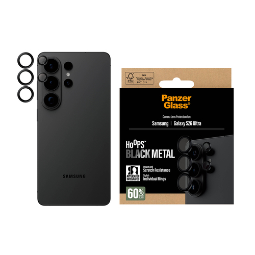 PanzerGlass ® Hoops® Camera Lens Protector Black Samsung Galaxy S26 Ultra Doorzichtige schermbeschermer 1 stuk(s)