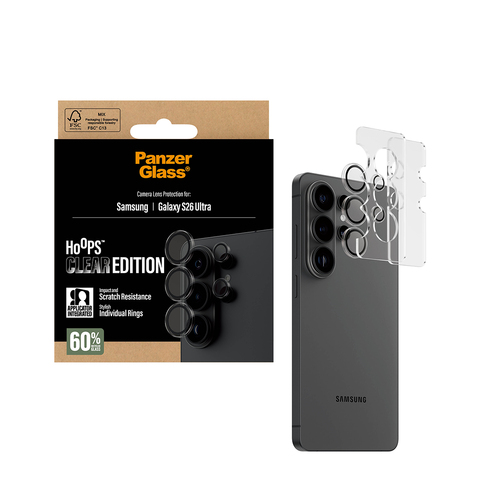 PanzerGlass ® Hoops® Camera Lens Protector Transparent Samsung Galaxy S26 Ultra Doorzichtige schermbeschermer 1 stuk(s)