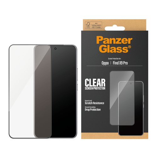 PanzerGlass ® Screen Protector OPPO Find X9 Pro | Ultra-Wide Fit Doorzichtige schermbeschermer 1 stuk(s)