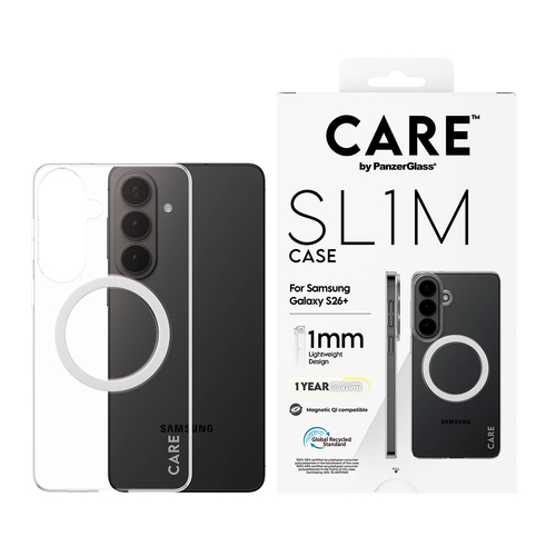 PanzerGlass CARE™ by ® SL1M Case Transparent w. Qi Samsung Galaxy S26+ mobiele telefoon behuizingen 17 cm (6.7") Hoes Transparant