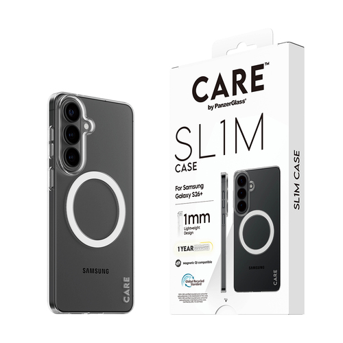 PanzerGlass CARE™ by ® SL1M Case Transparent w. Qi Samsung Galaxy S26+ mobiele telefoon behuizingen 17 cm (6.7") Hoes Transparant