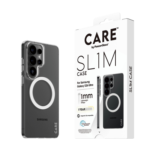 PanzerGlass CARE™ by ® SL1M Case Transparent w. Qi Samsung Galaxy S26 Ultra mobiele telefoon behuizingen 17,5 cm (6.9") Hoes Transparant