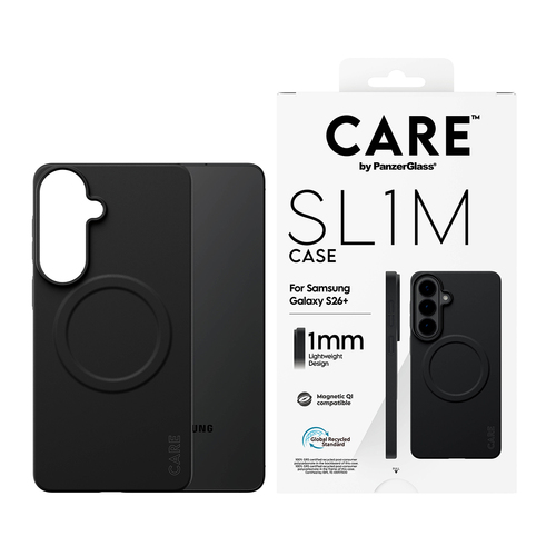 PanzerGlass CARE™ by ® SL1M Case Black w. Qi Samsung Galaxy S26+ mobiele telefoon behuizingen 17 cm (6.7") Hoes Zwart