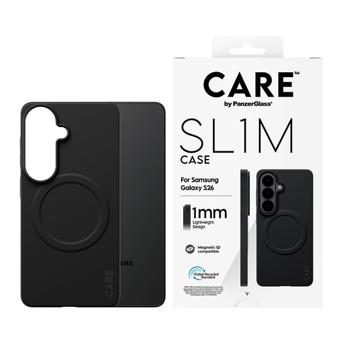 PanzerGlass CARE™ by ® SL1M Case Black w. Qi Samsung Galaxy S26 mobiele telefoon behuizingen 16 cm (6.3") Hoes Zwart