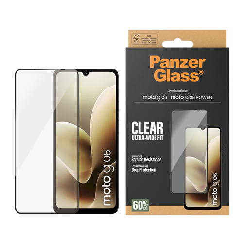 PanzerGlass ® Screen Protector Motorola moto g06 | moto g06 POWER | Ultra-Wide Fit Doorzichtige schermbeschermer 1 stuk(s)