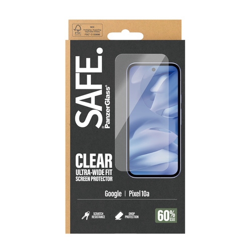 PanzerGlass SAFE. by ® Screen Protector Google Pixel 10a 5G | Ultra-Wide Fit Doorzichtige schermbeschermer 1 stuk(s)